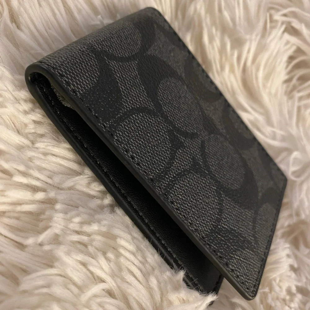 Coach Black Monogram Bifold Wallet